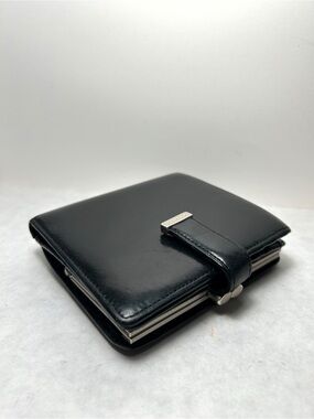 VTG Coach LEXINGTON Large Black Kiss Lock Wallet, No. 4866, Buffalo Calfskin
